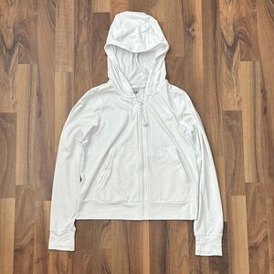 Athleta Girl lightweight white zip up